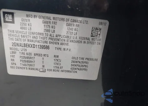 2013 Chevrolet Equinox Ls z USA, uszkodzony, nr VIN 2GNALBEKXD1139586